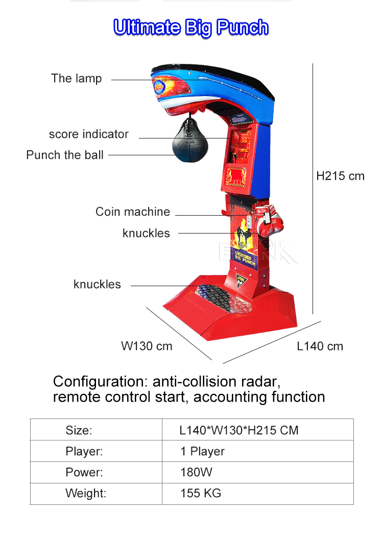 Coin Operated Hard Hitter Boxing Punching Machines Maquina De Ultimate