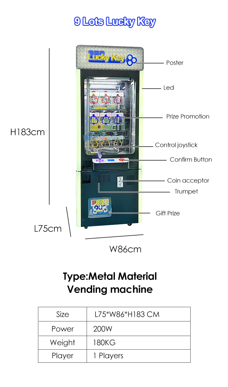 Key prize game machine