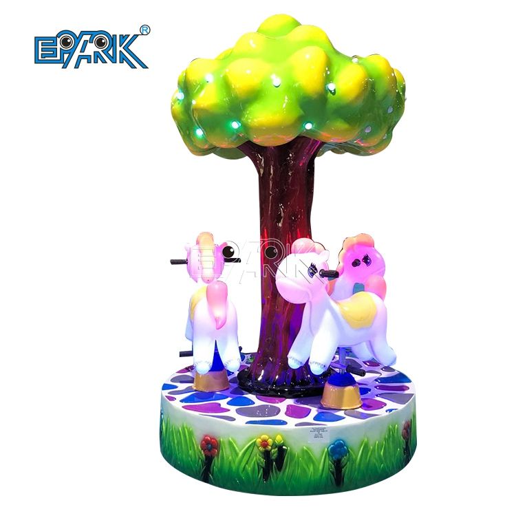 Indoor Amusement Ride 3 Seats Mini Carousel Coin Operated Carousel ...