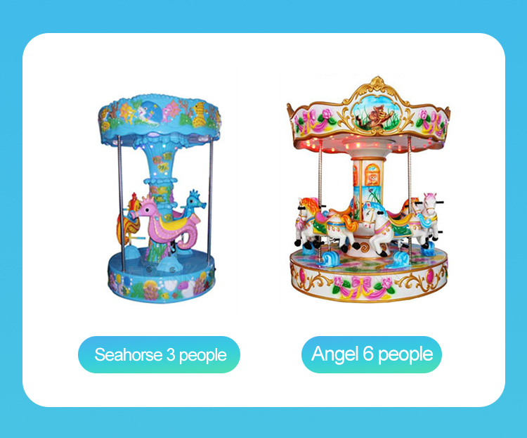 Fiberglass Material Amusement Park Mini Merry Go Round Carousel Horse ...